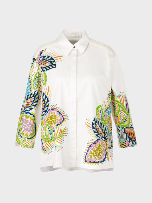 Printed A-line shirt blouse