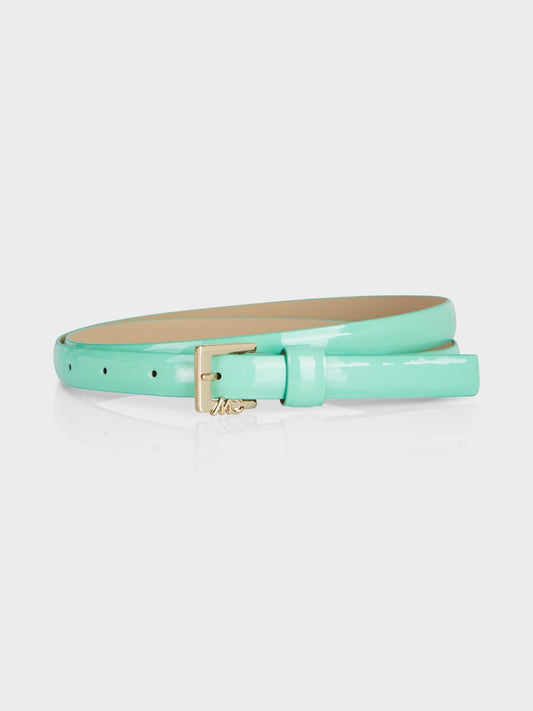 Narrow patent belt with delicate buckle