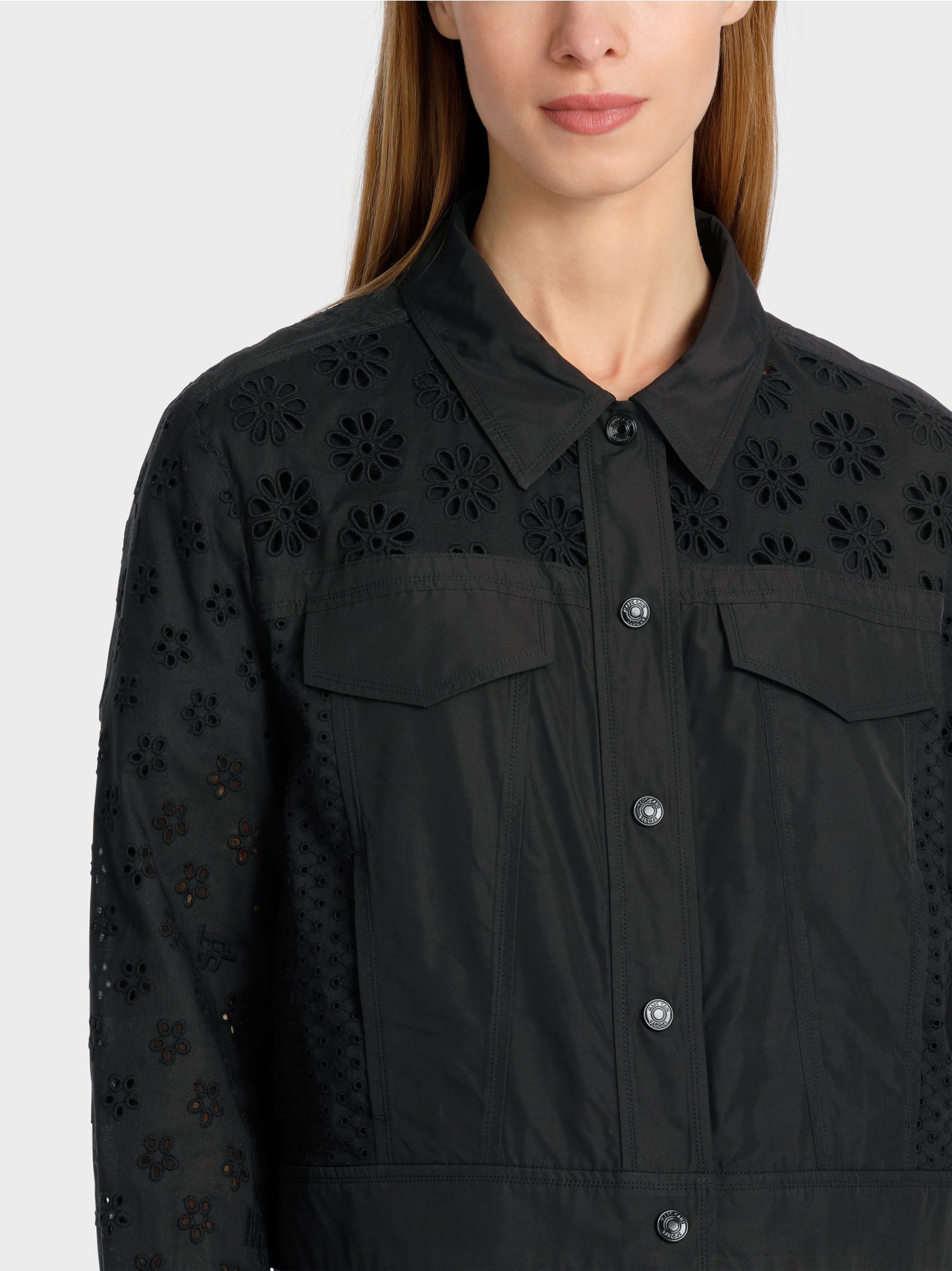 Jacket with eyelet embroidery