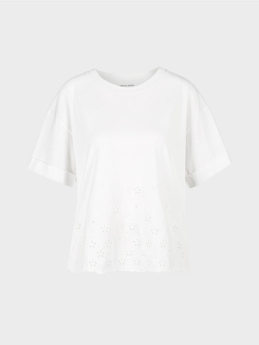 T-shirt with eyelet embroidery