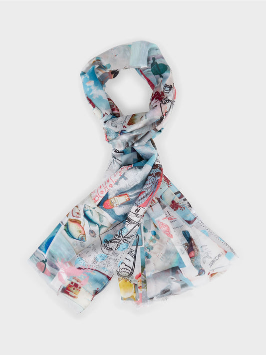 Summery scarf with silk
