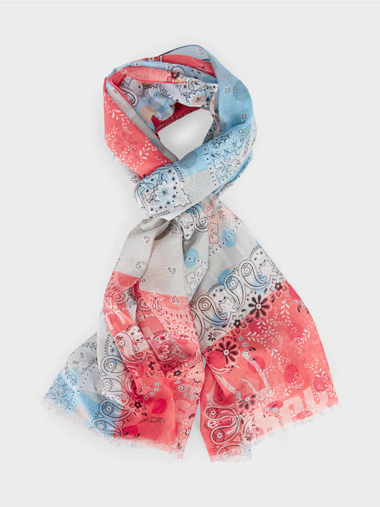 Delicate scarf in a print mix