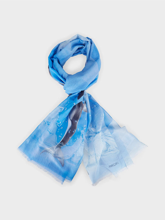Scarf with dolphin print