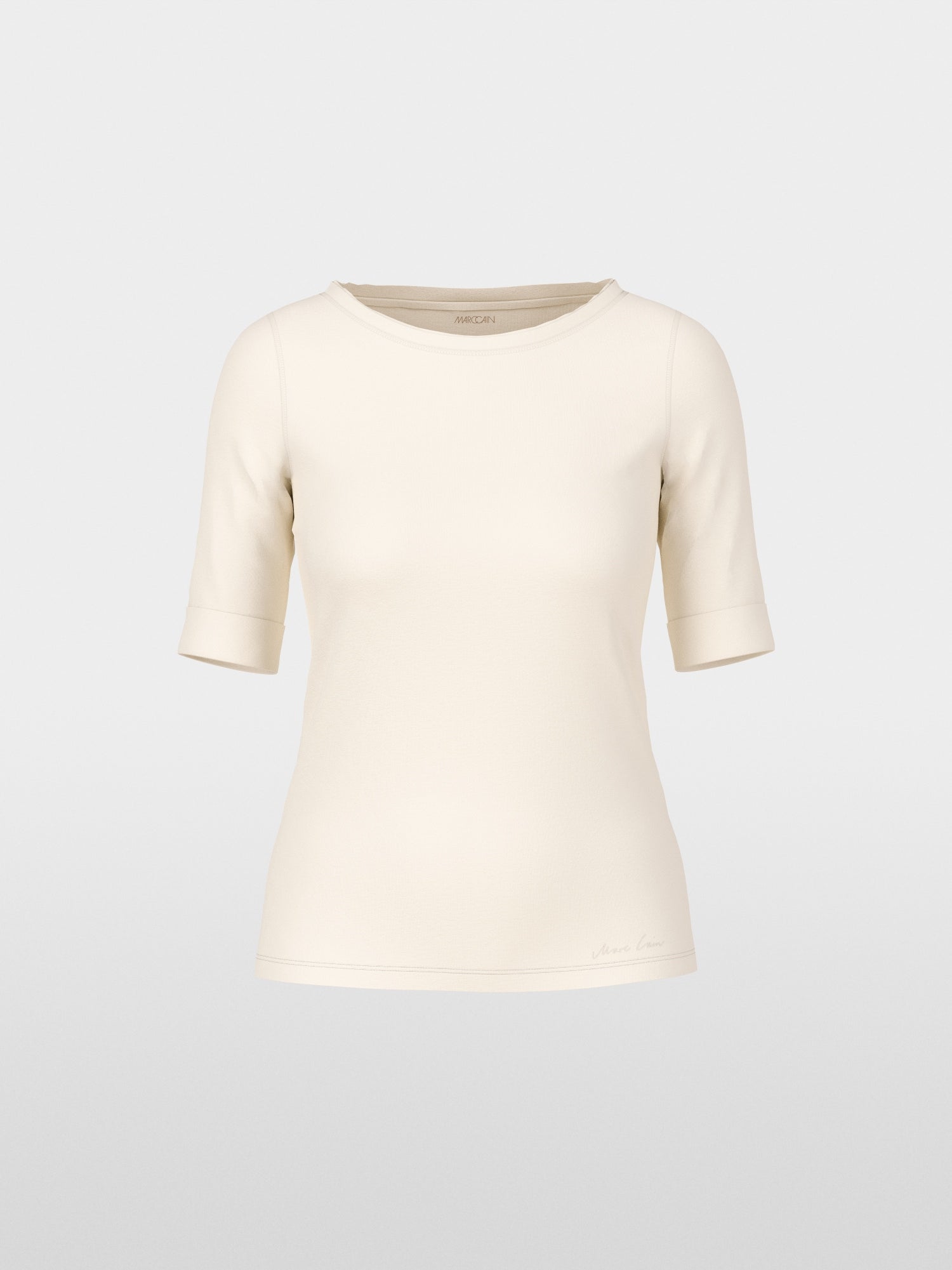 T-shirt with turn-up sleeves