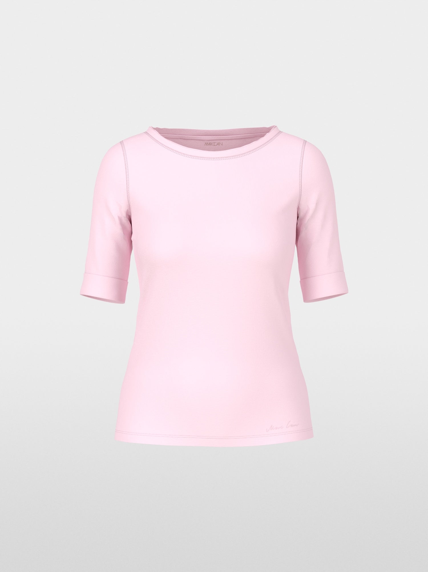 T-shirt with turn-up sleeves