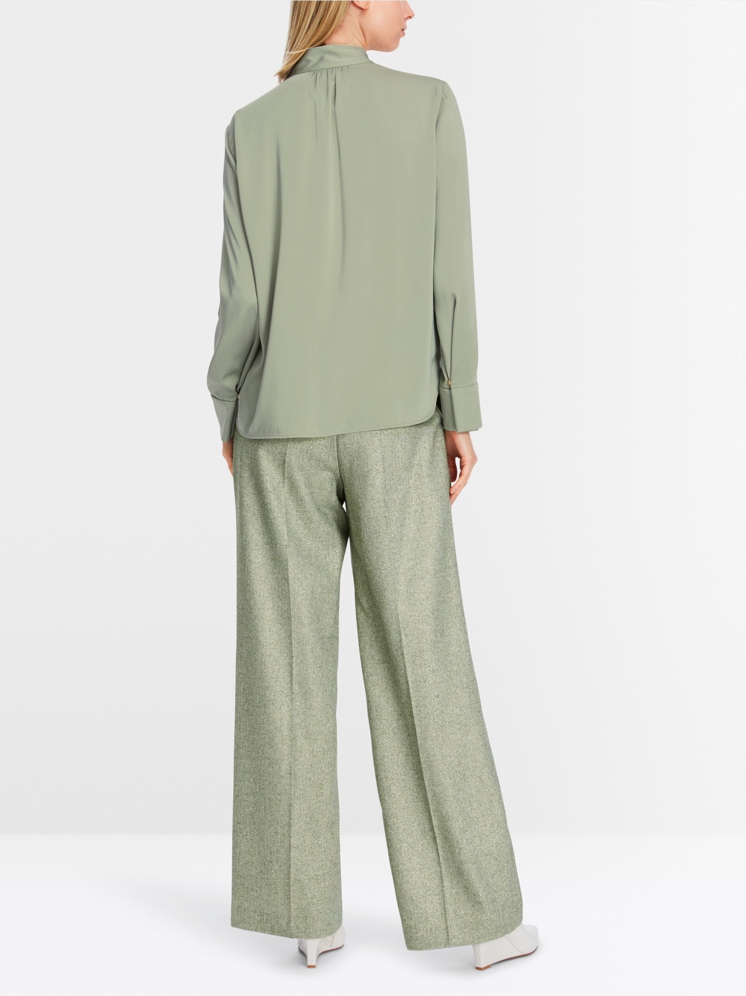Blouse with stand-up collar
