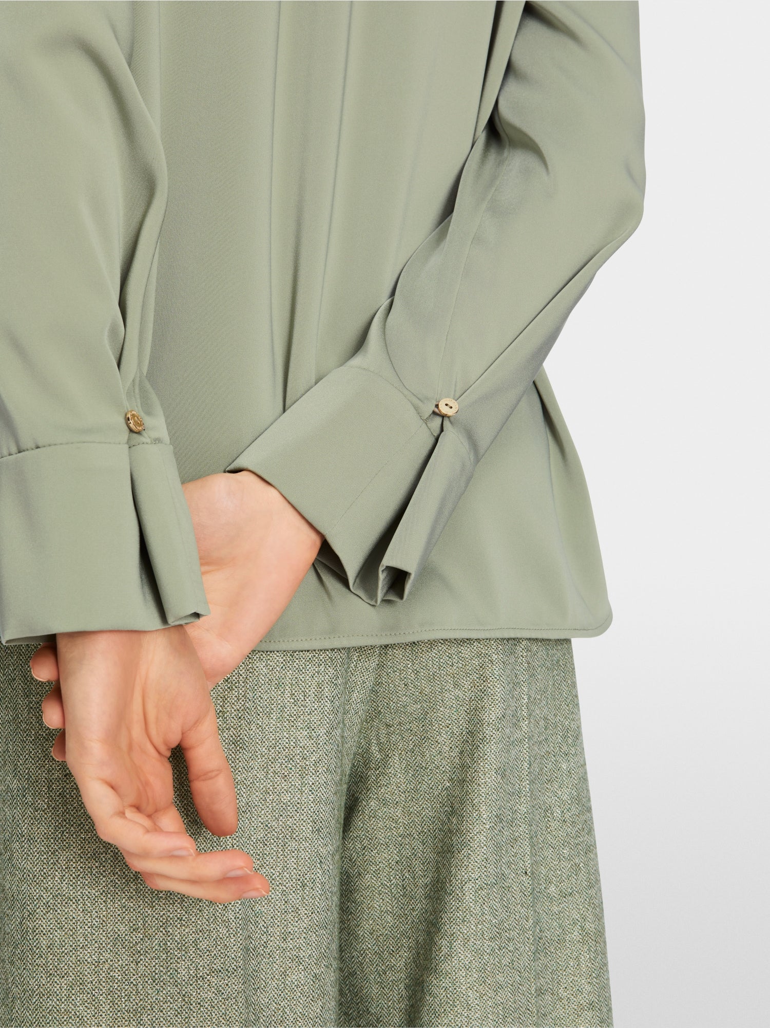 Blouse with stand-up collar