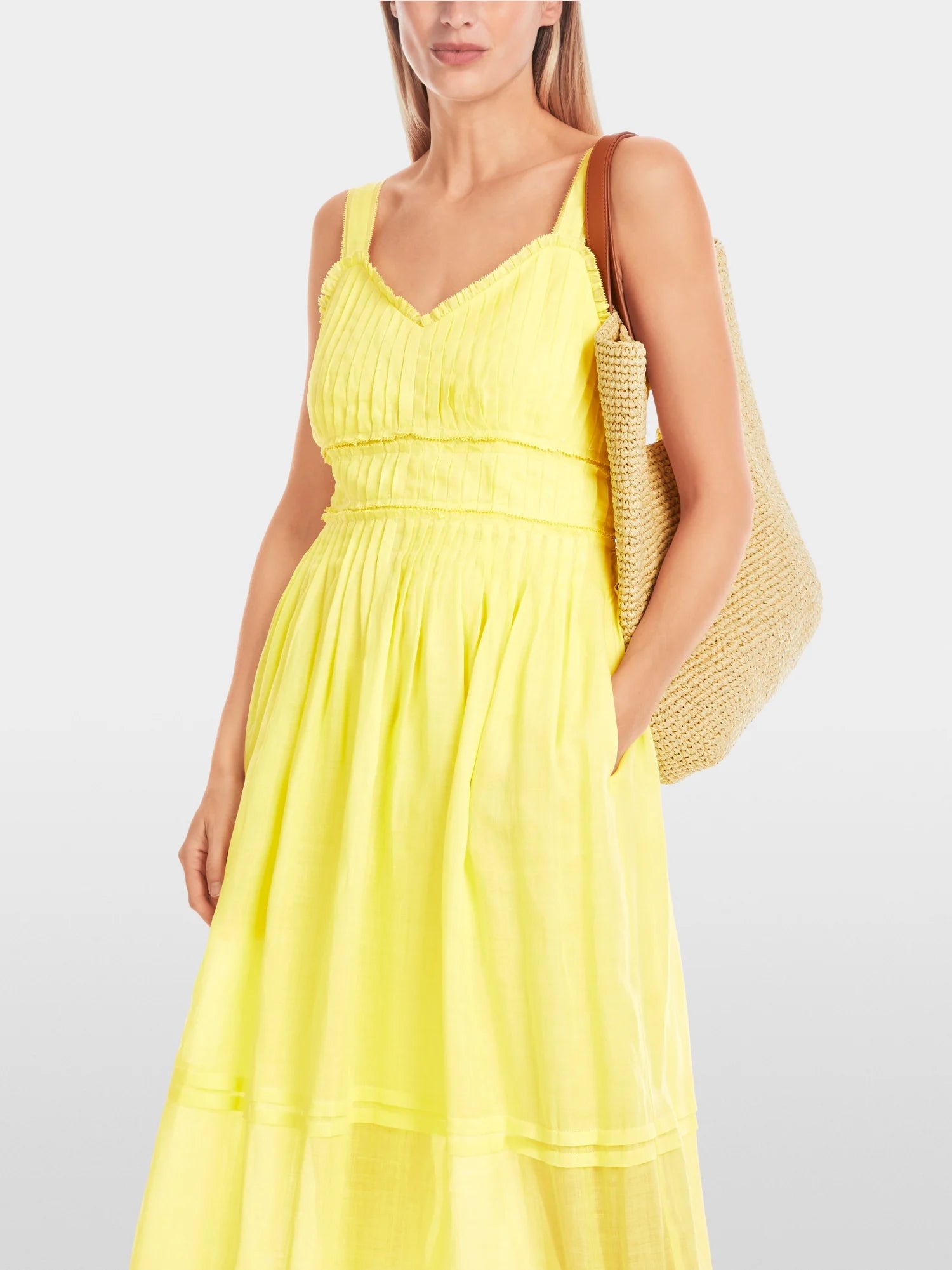 Plain midi dress with bustier