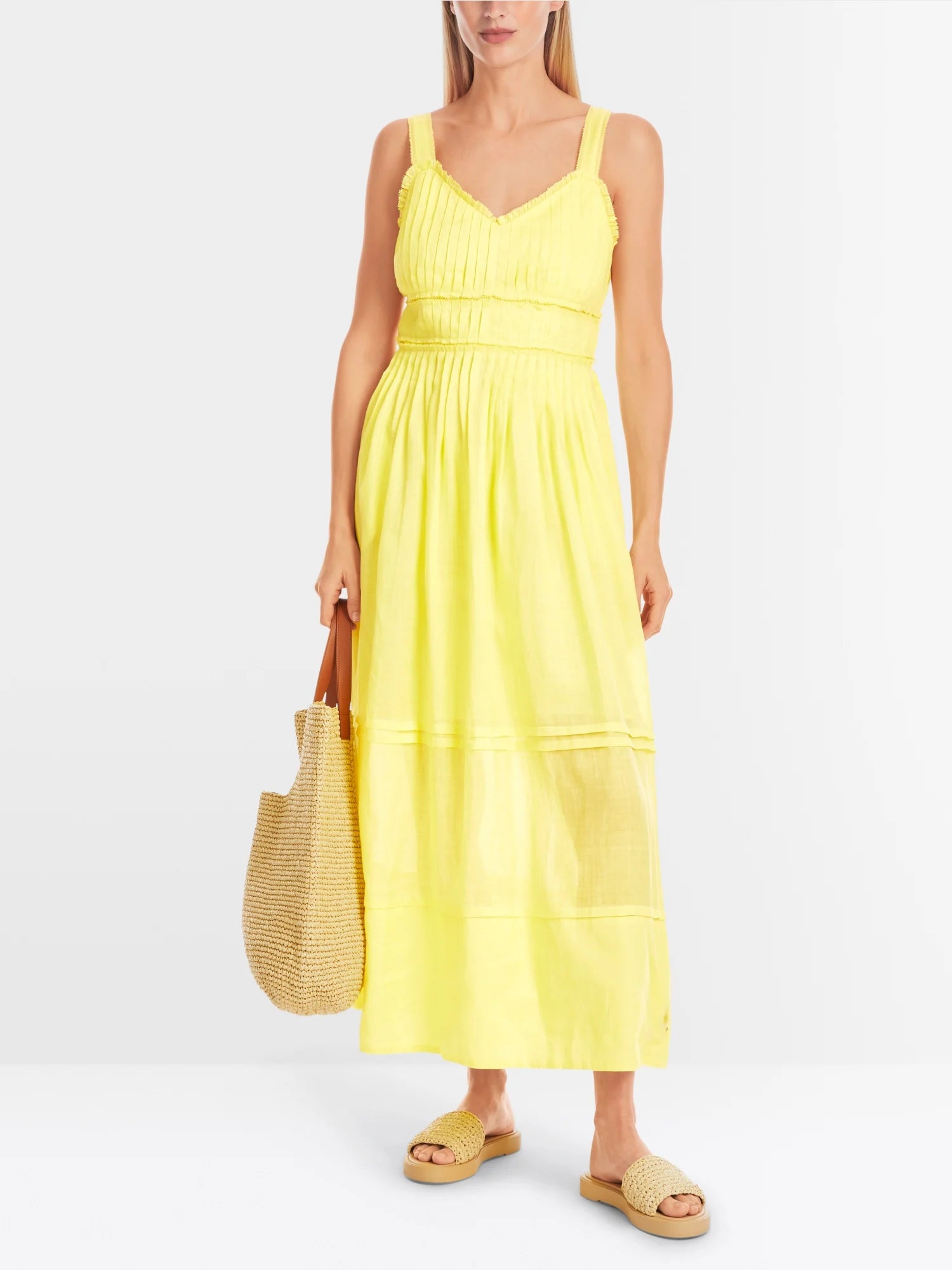 Plain midi dress with bustier