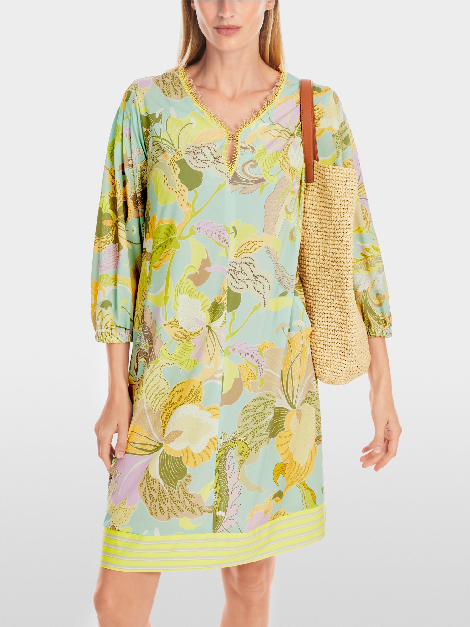 Soft flowing printed tunic dress