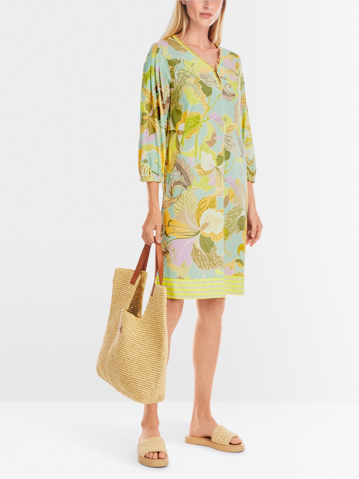 Soft flowing printed tunic dress
