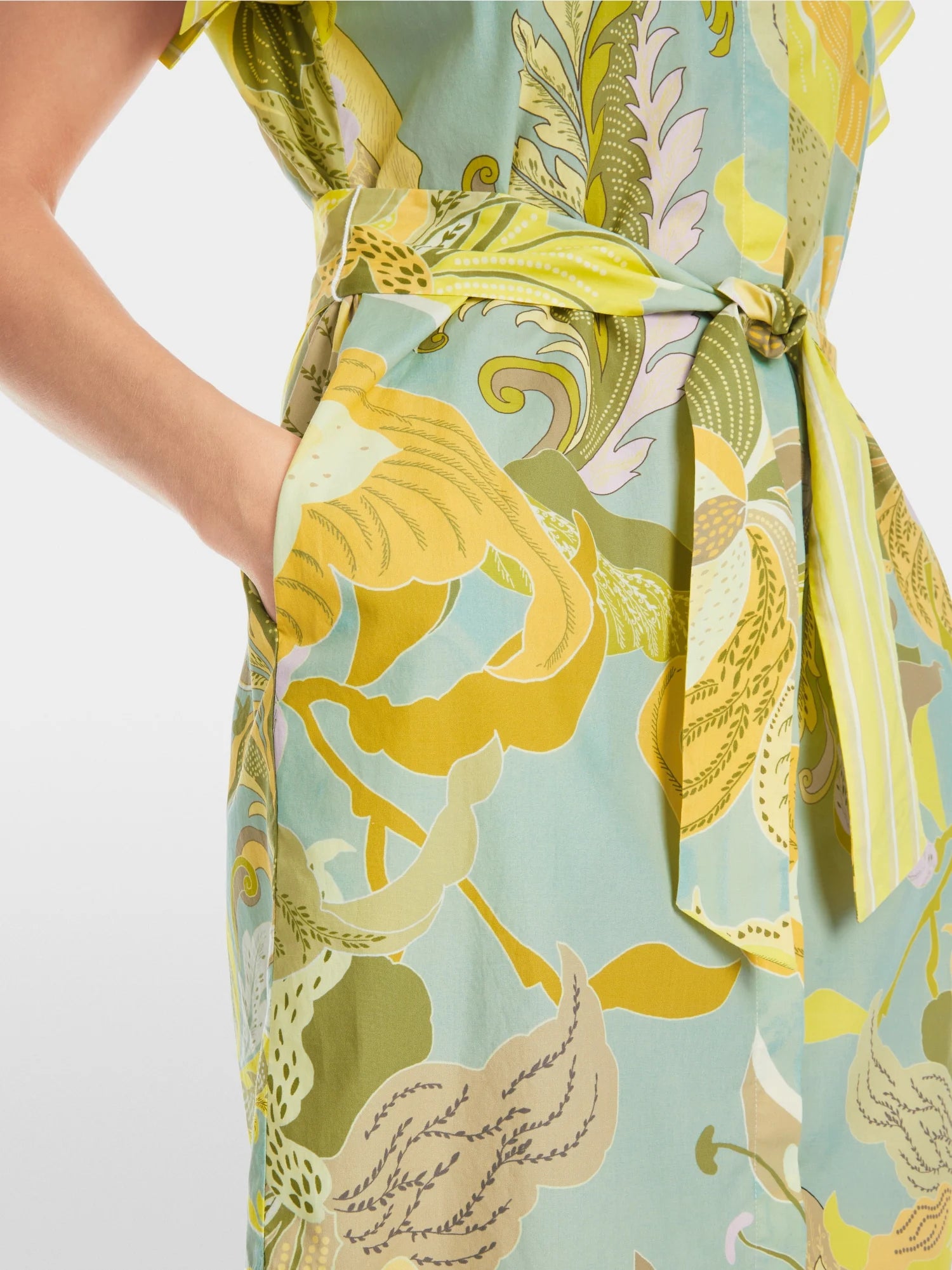 Short shirt dress in material mix
