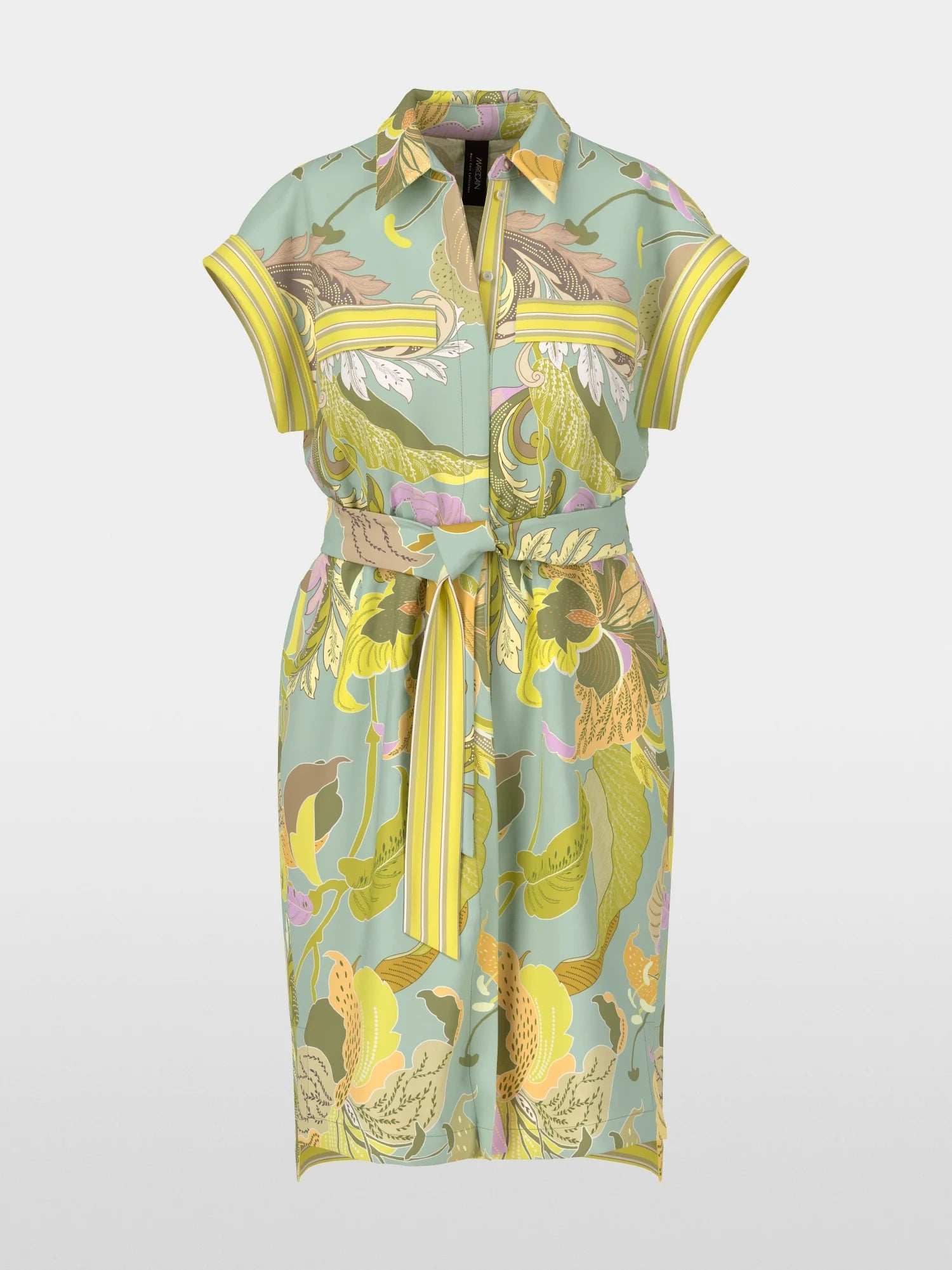Short shirt dress in material mix