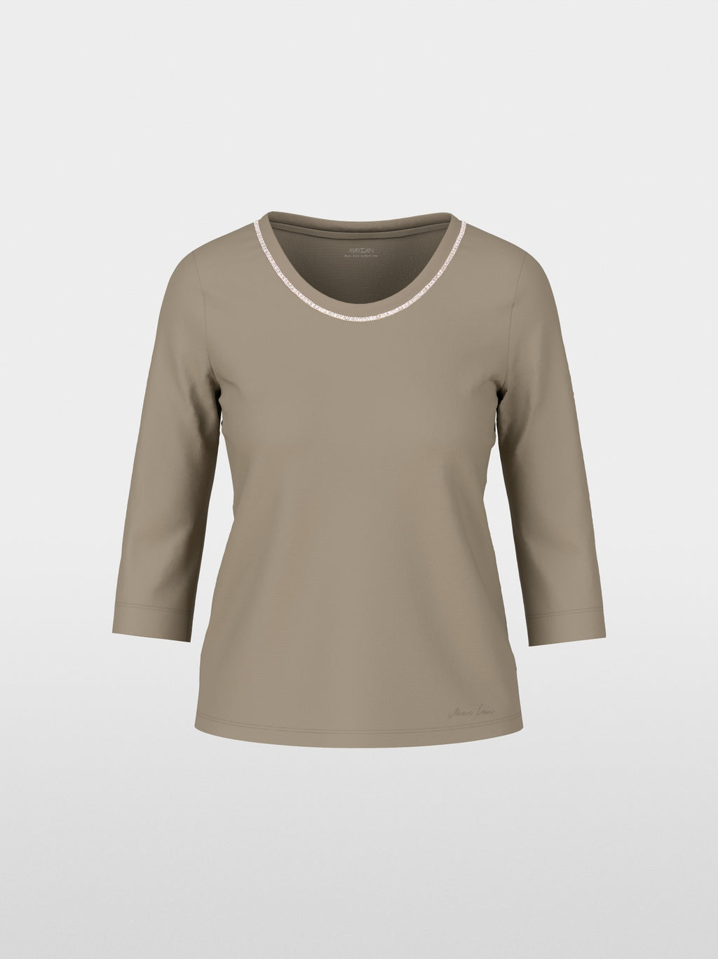T-shirt with pearl embellishment