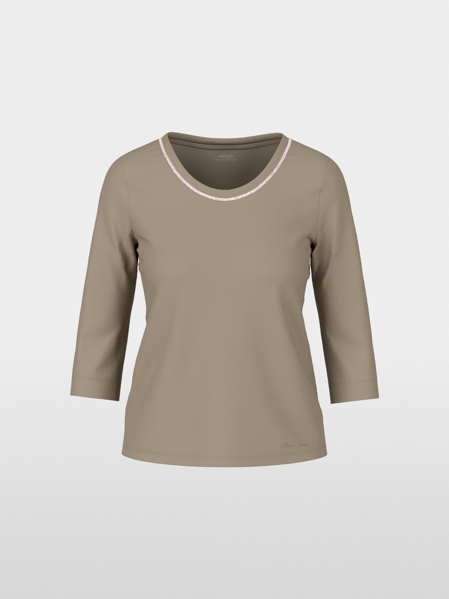 T-shirt with pearl embellishment