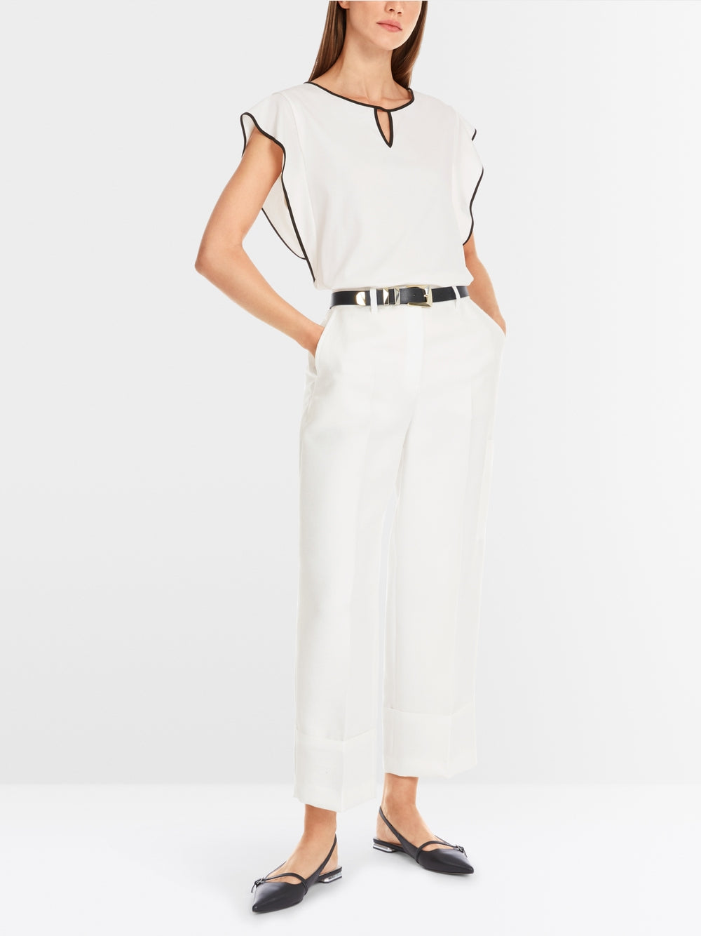 T-Shirt with Short Ruffle Sleeves