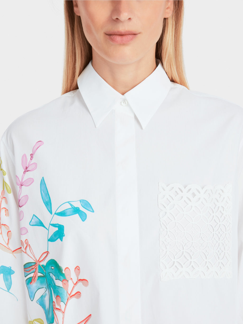 Organic cotton shirt blouse with print