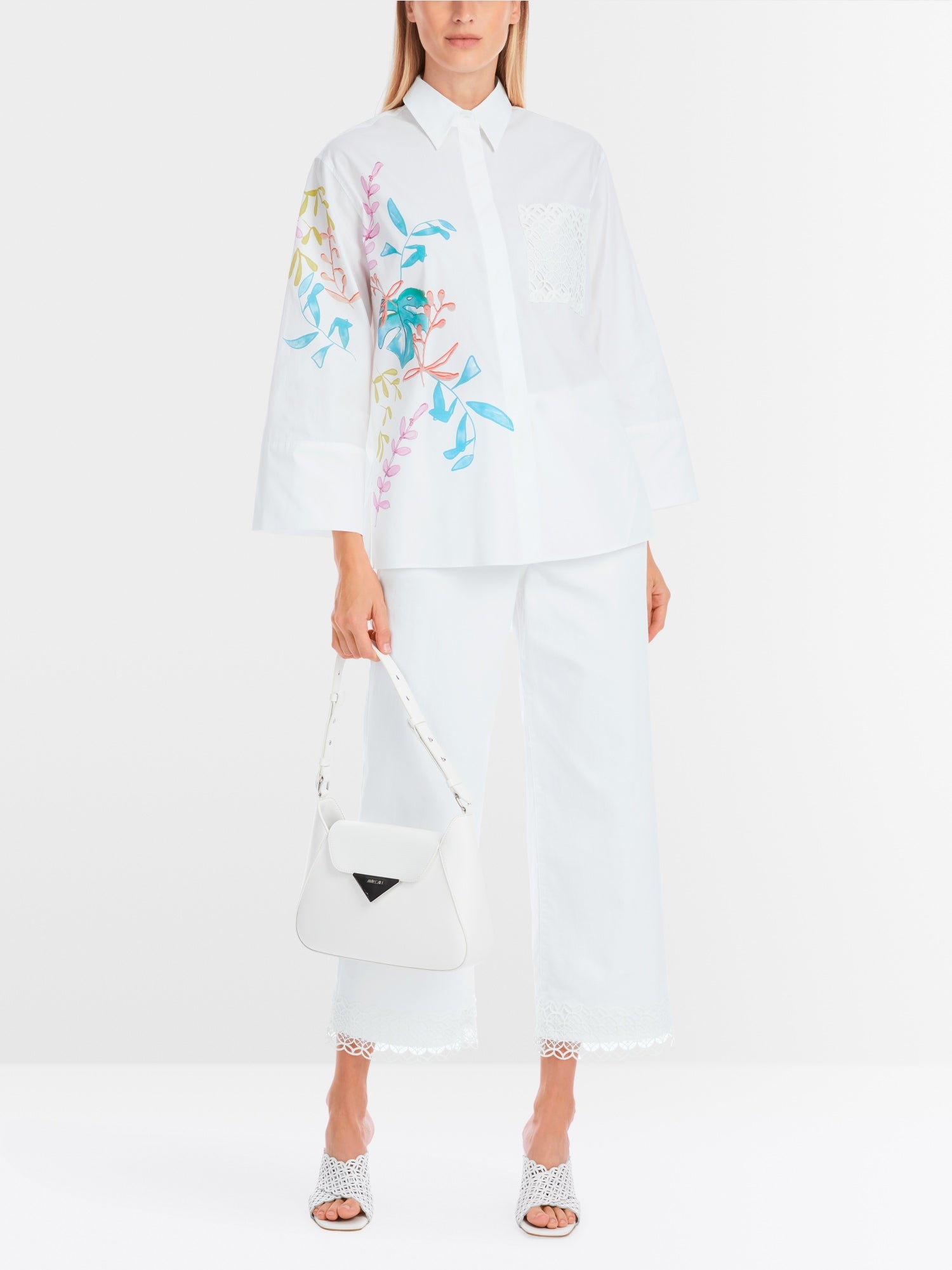 Organic cotton shirt blouse with print