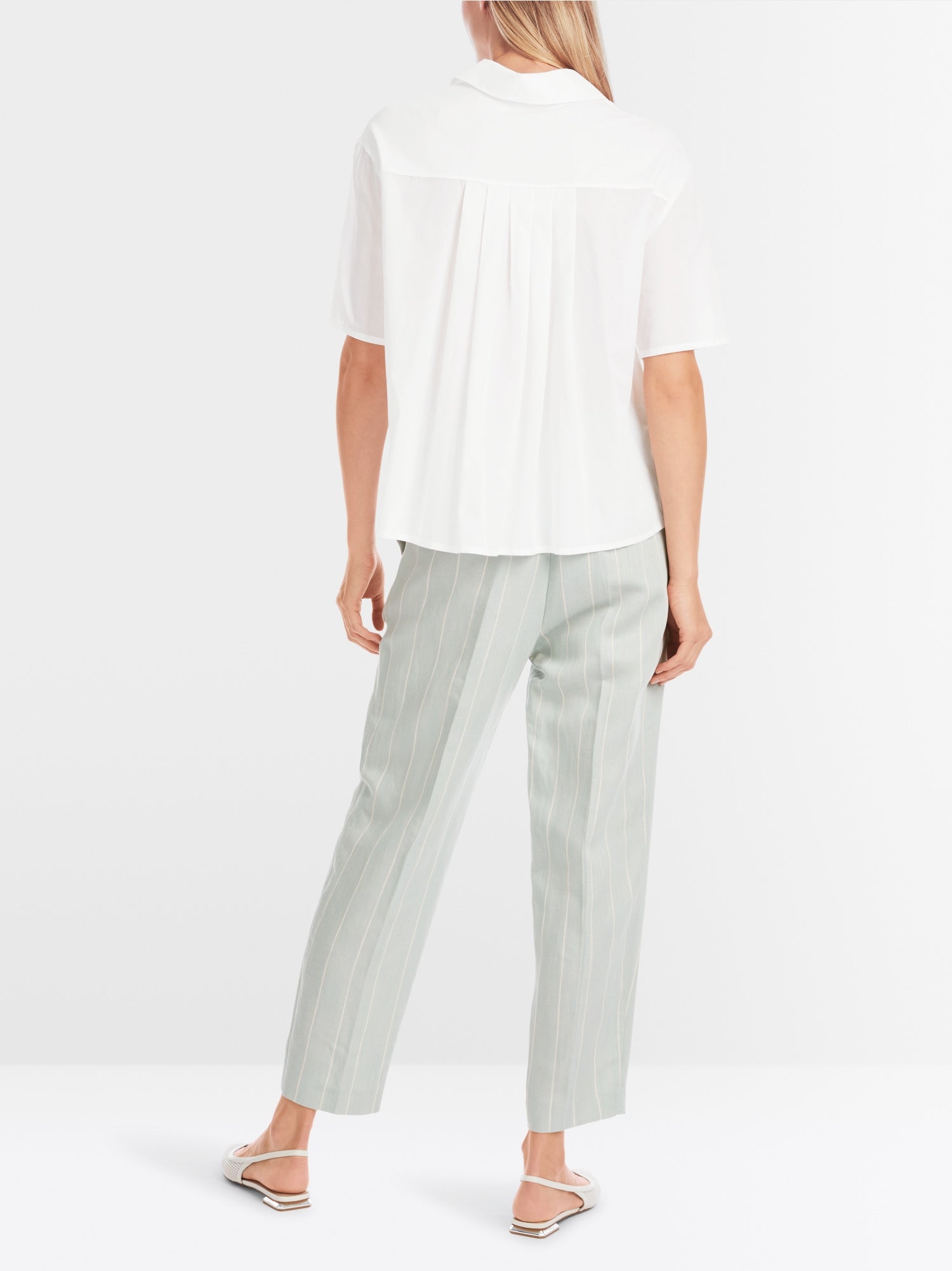 Oversized material-mix polo shirt