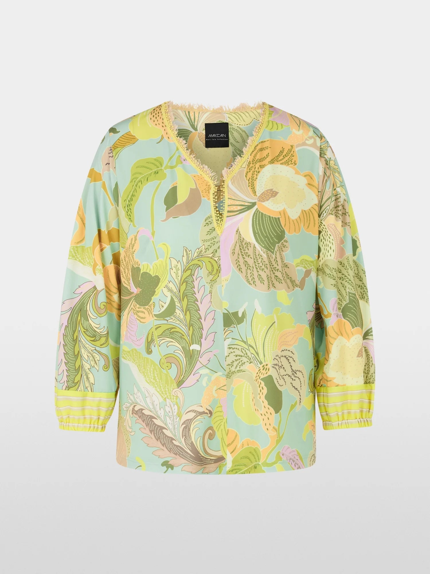 Wide blouse with leaf motif