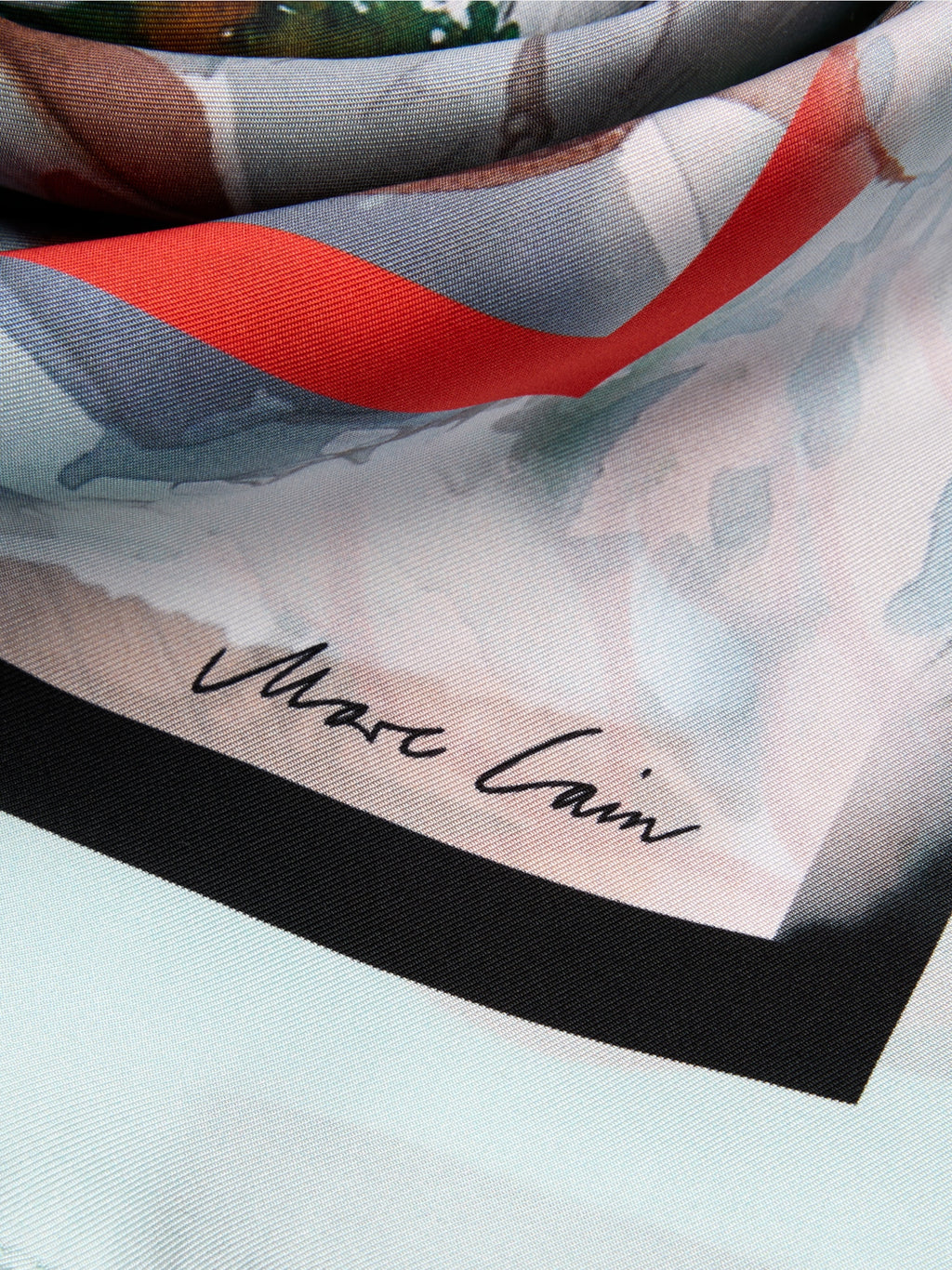 Silk scarf with picture postcard motif