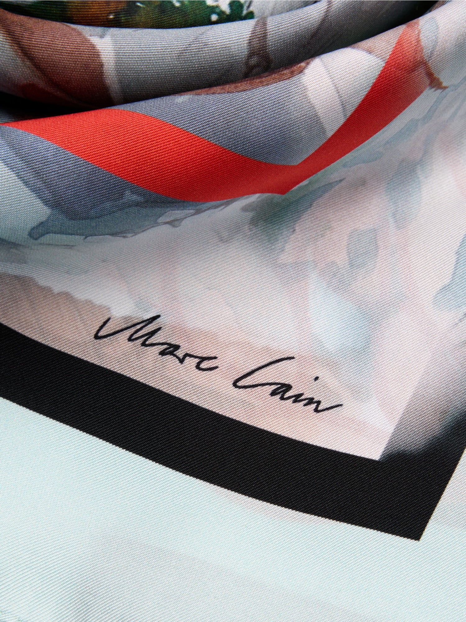 Silk scarf with picture postcard motif