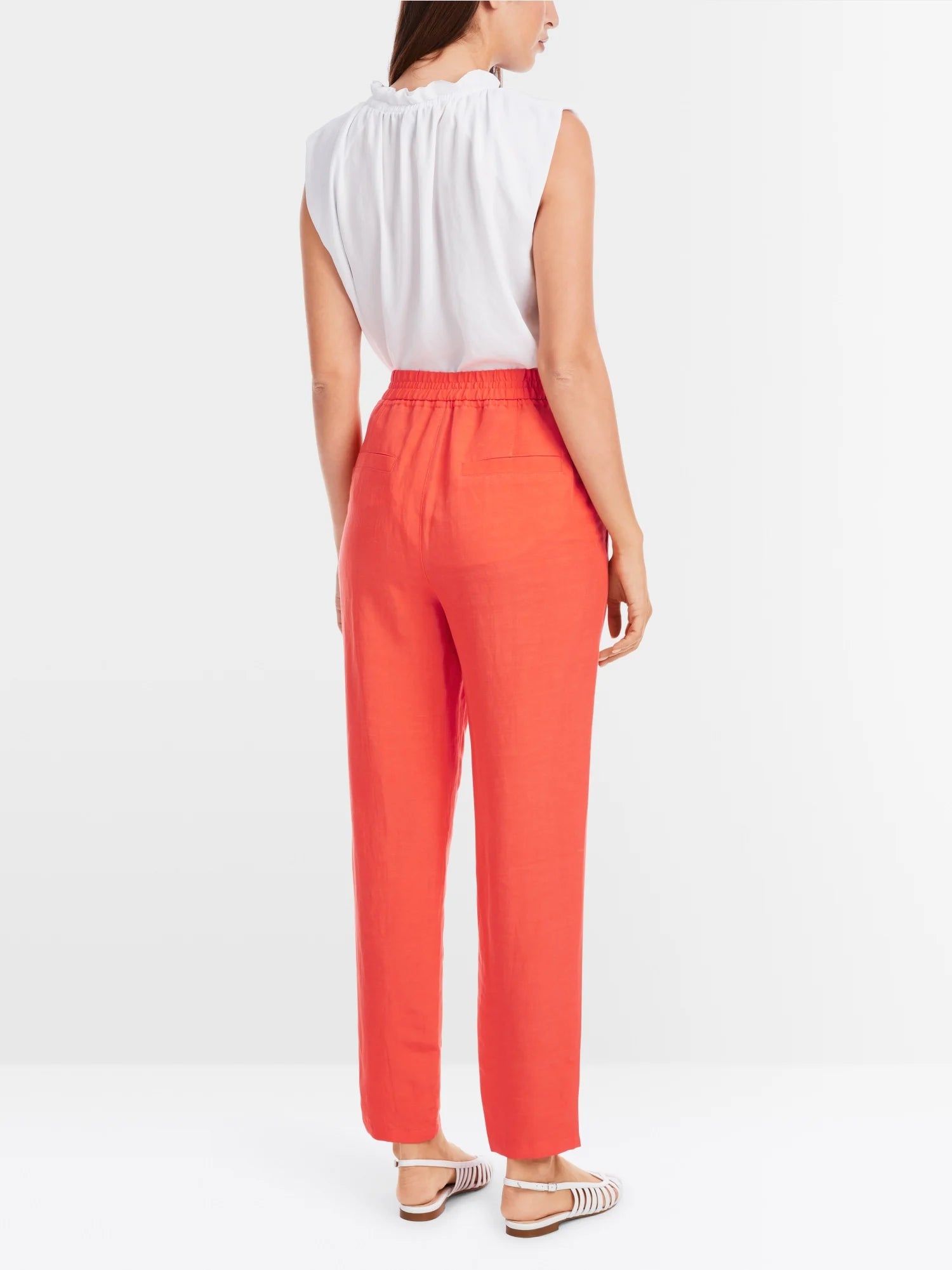 RHODOS plain wide slip-on trousers