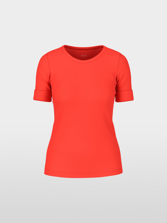 Solid T-shirt in stretchy cotton rib