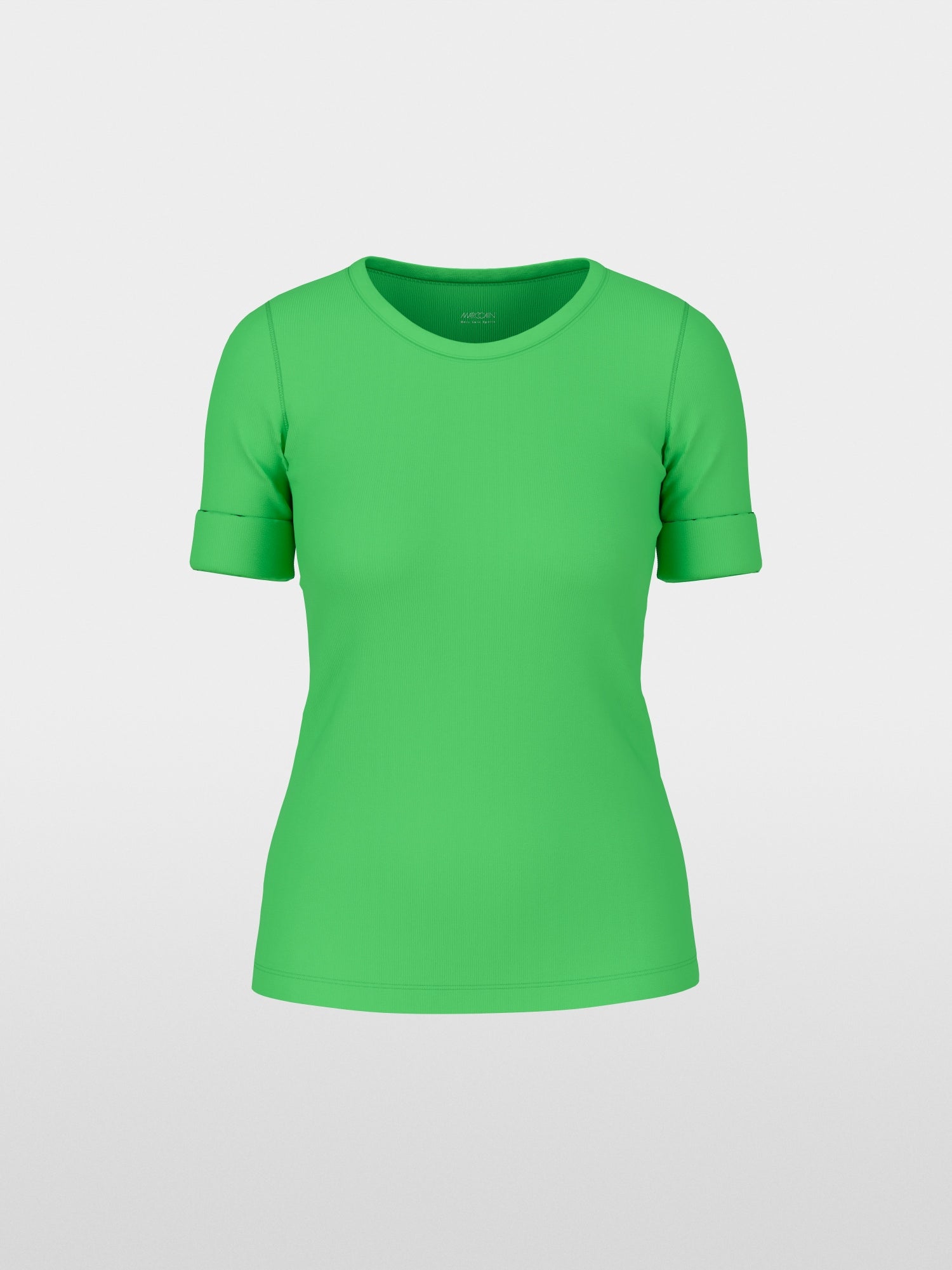 Solid T-shirt in stretchy cotton rib