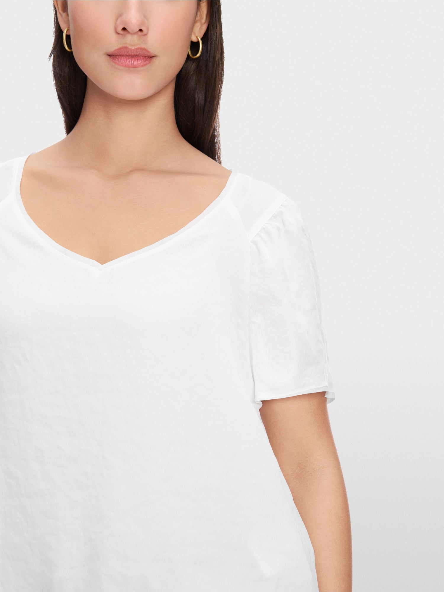 Slip-on blouse with ruffle details