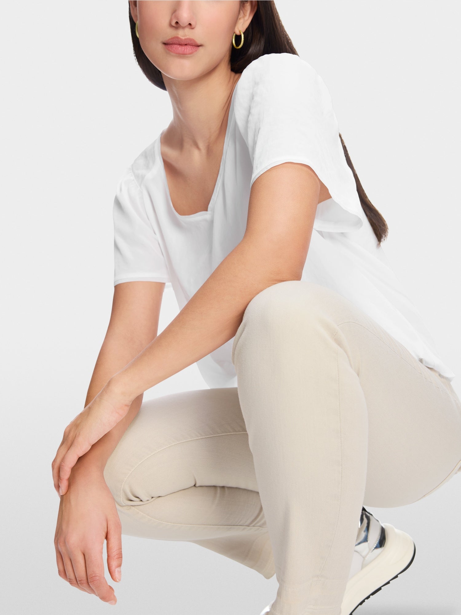 Slip-on blouse with ruffle details