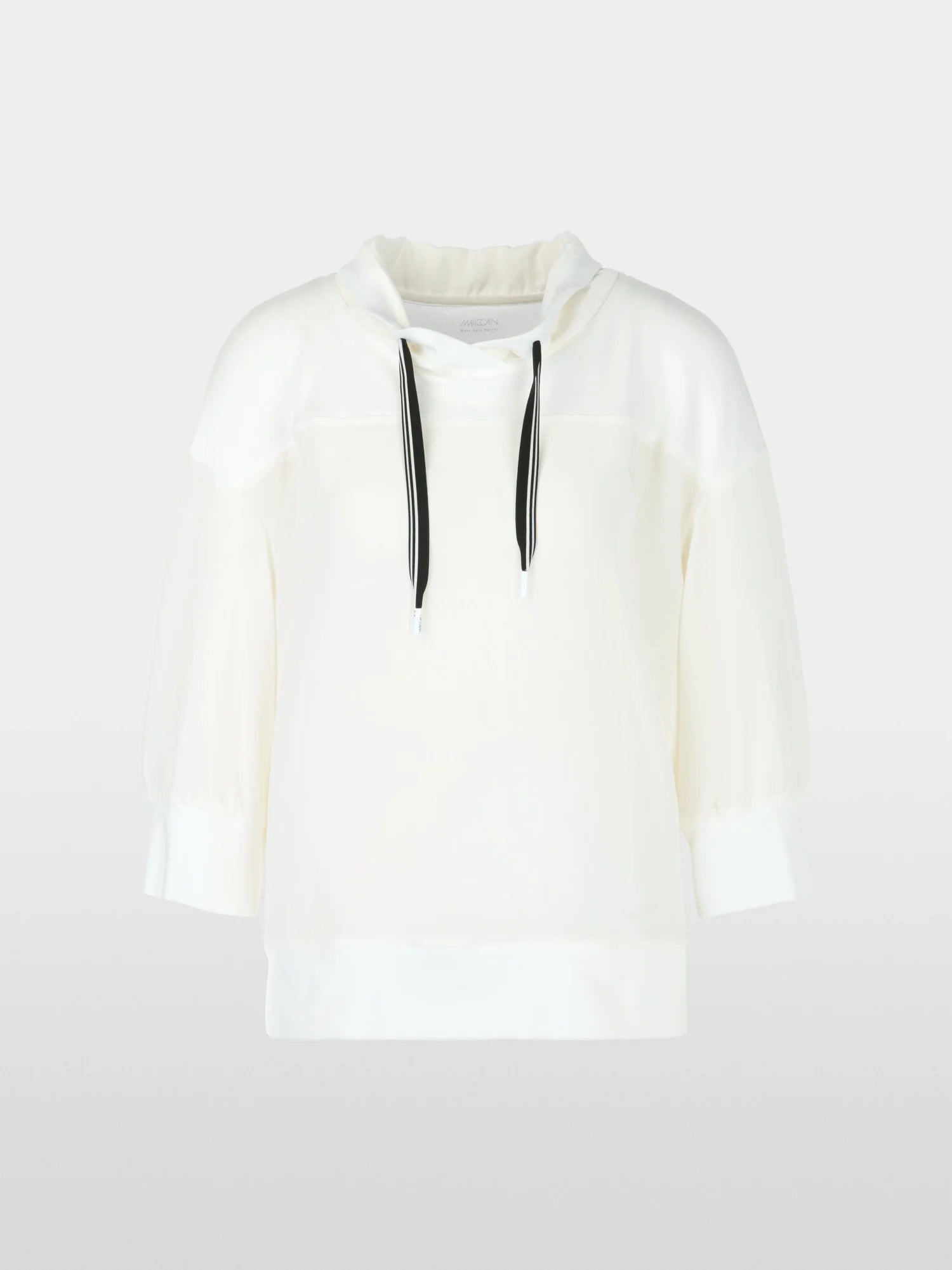 Solid blouse in mixed fabrics