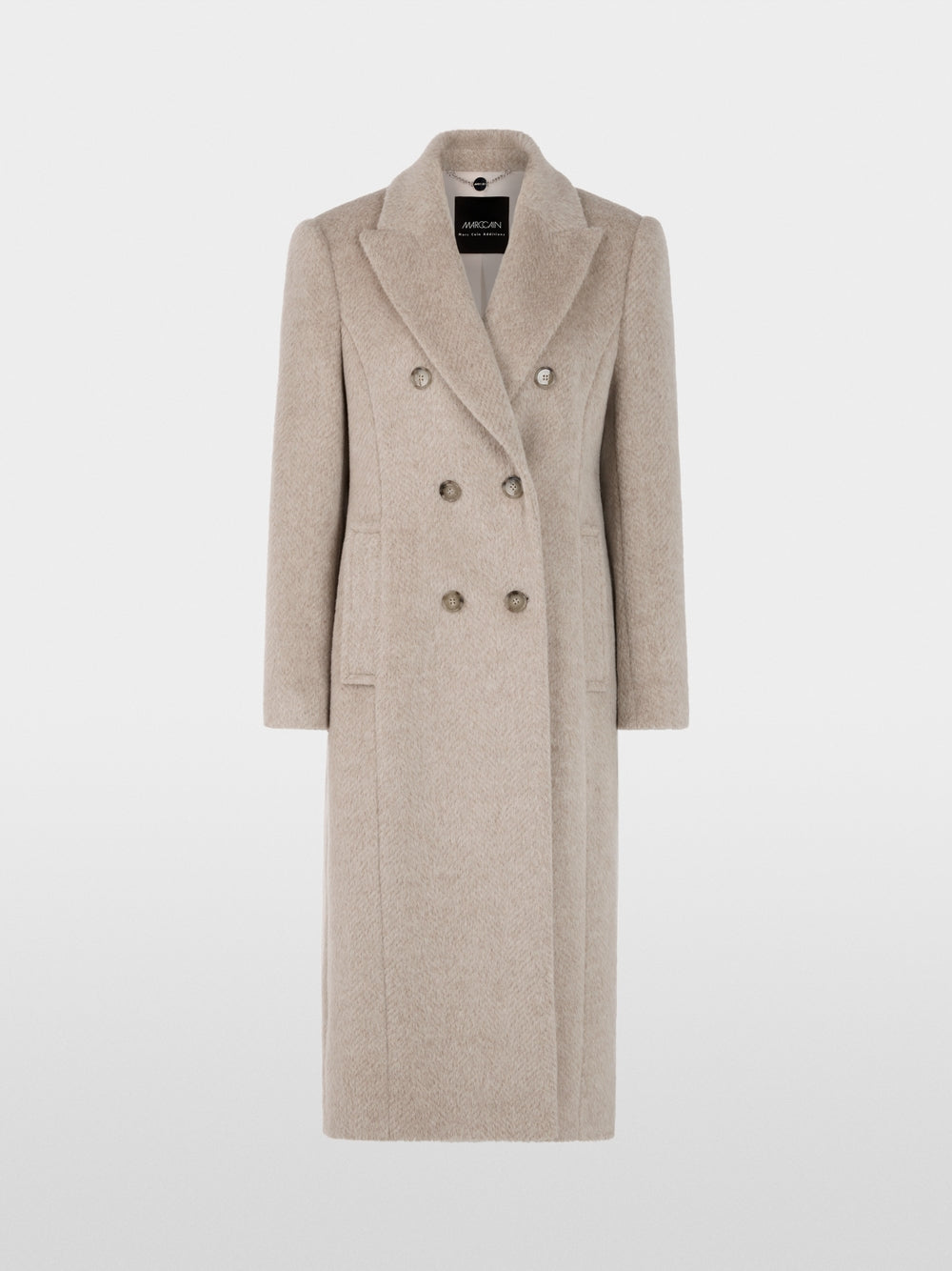 Fitted coat in alpaca wool blend