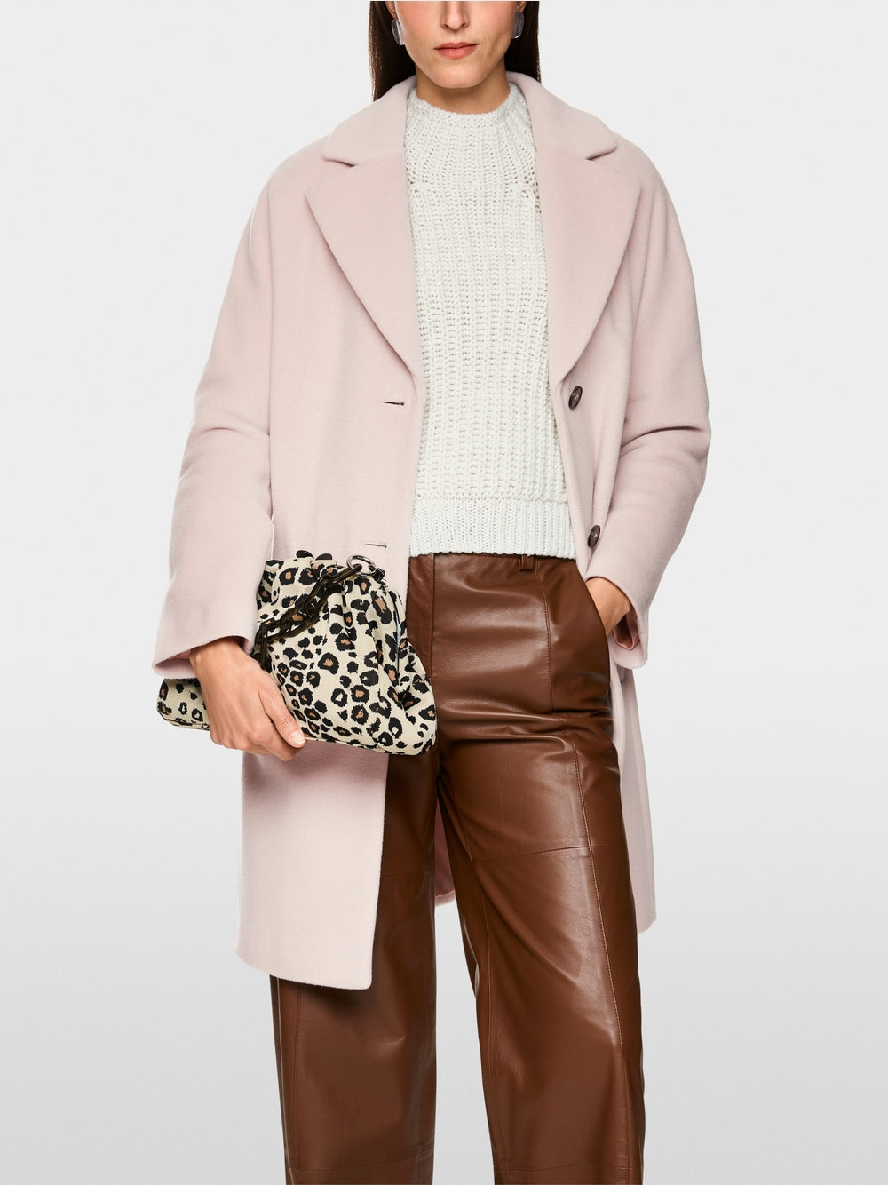 Wide coat in alpaca wool blend