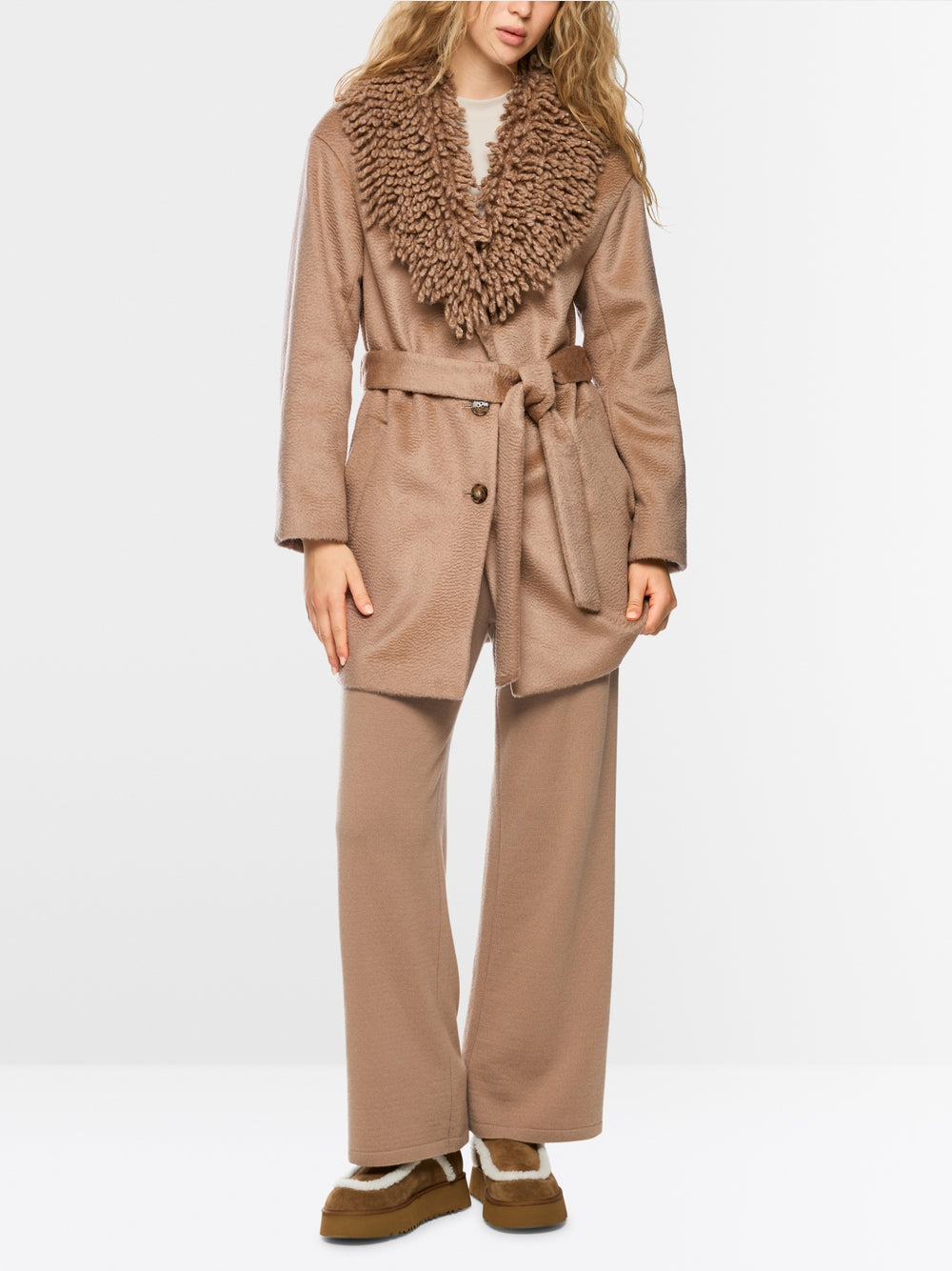 Coat with statement collar