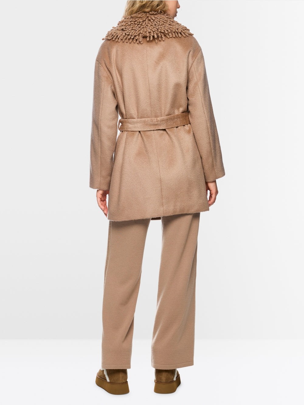 Coat with statement collar