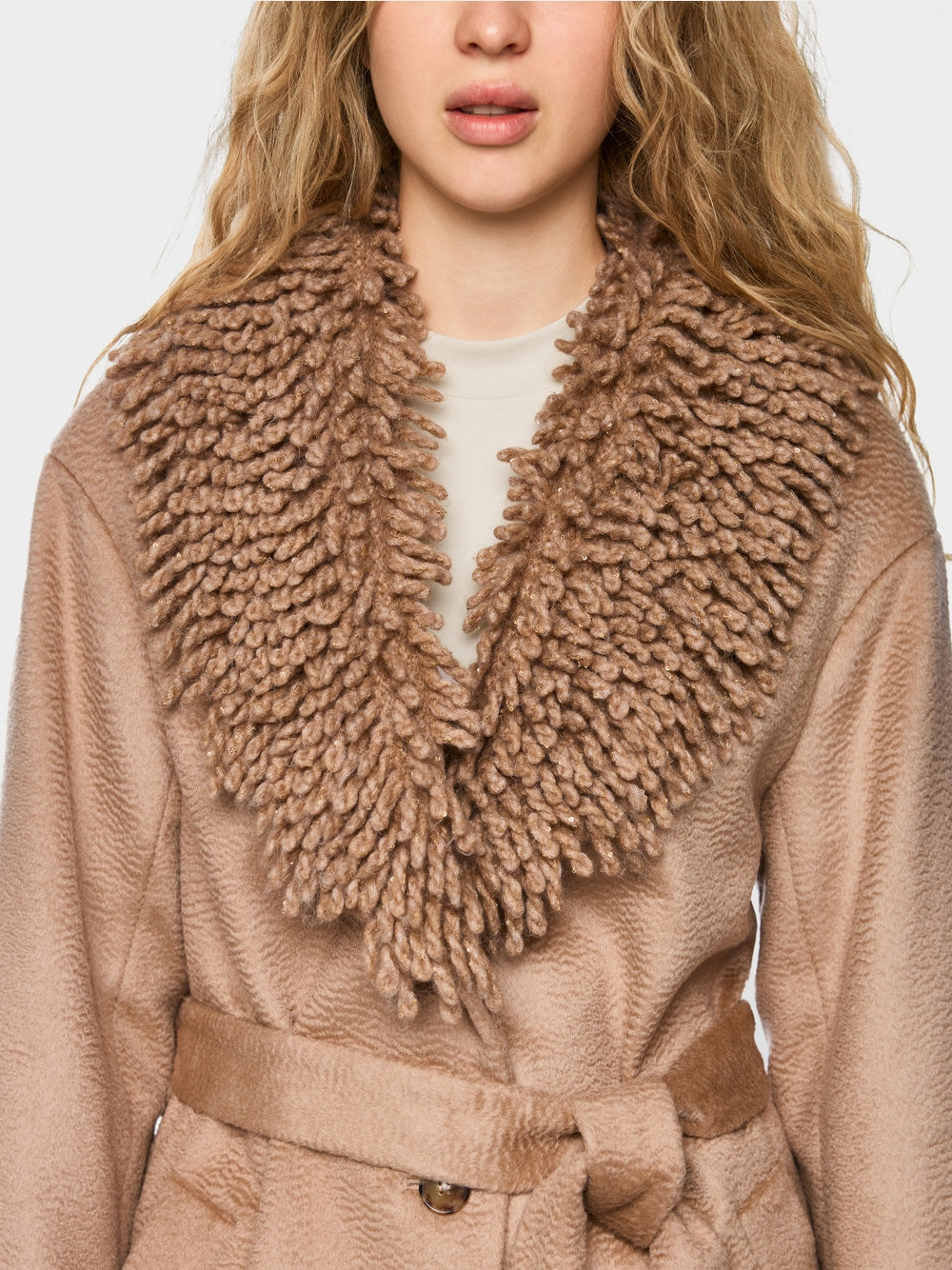 Coat with statement collar