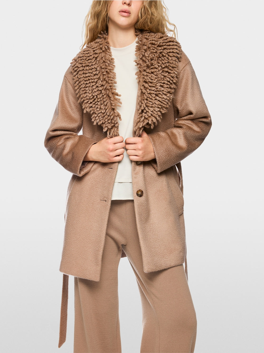 Coat with statement collar