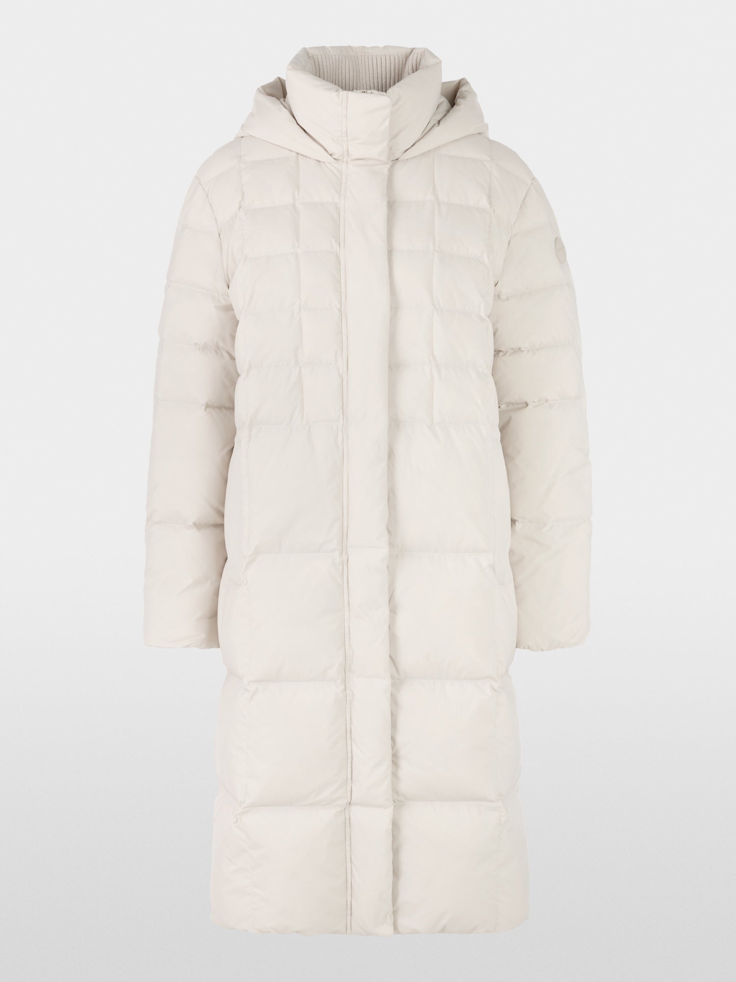 Quilted down coat with hood