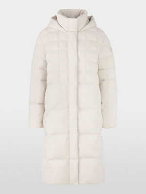 Quilted down coat with hood