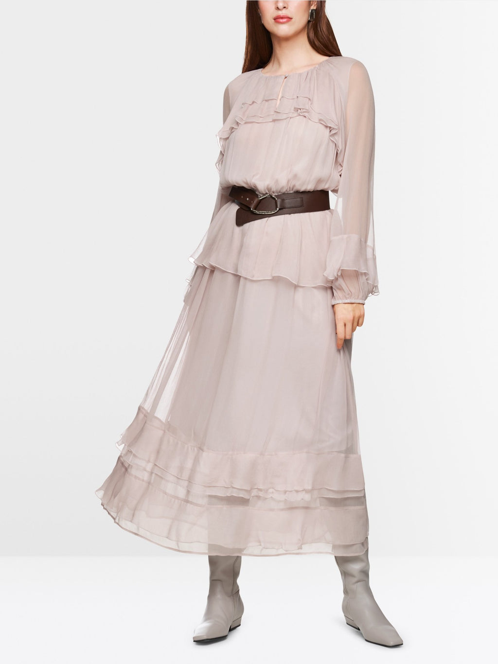 Floor-length flounce dress