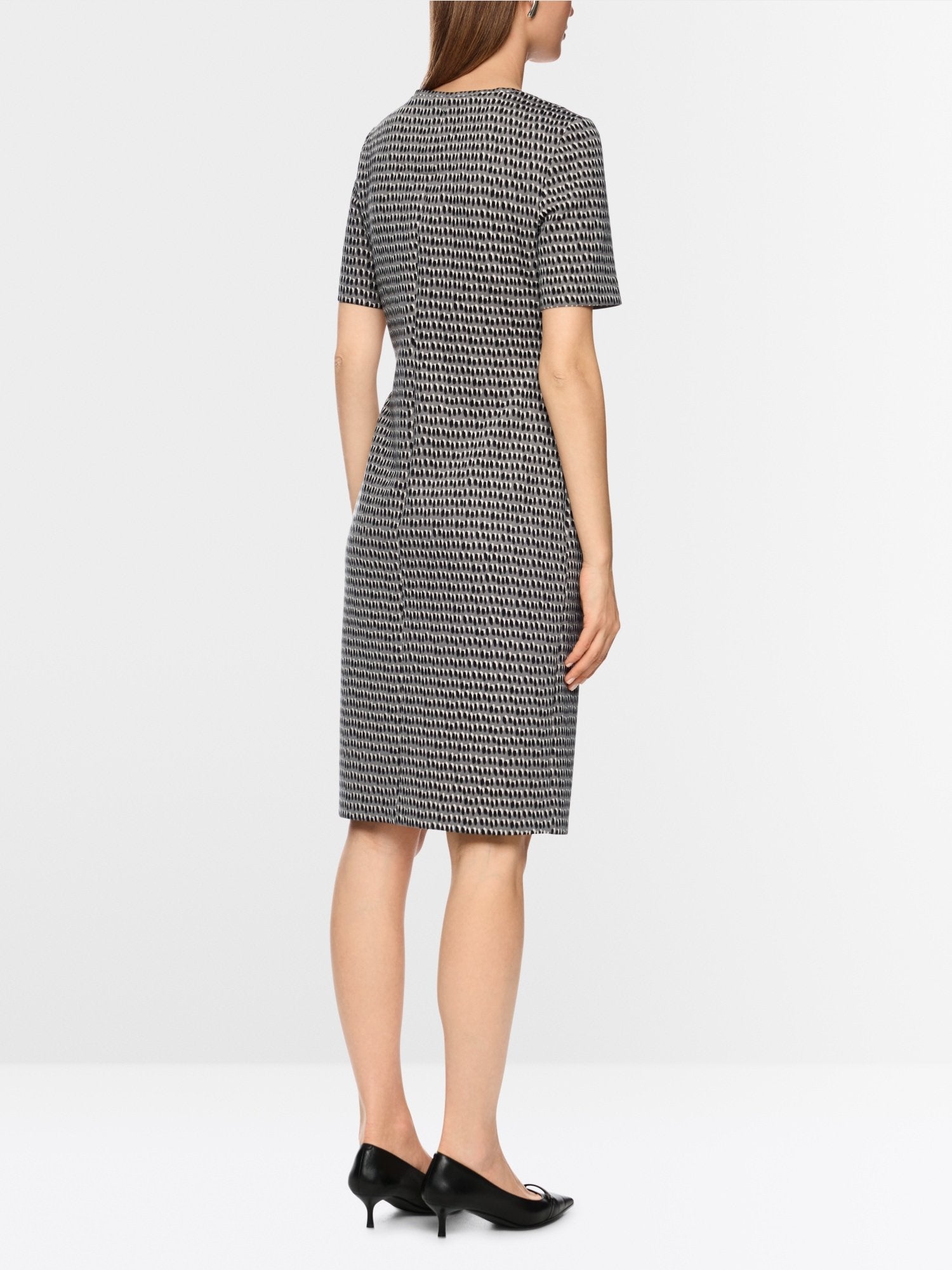 Asymmetrical dress in scuba jersey