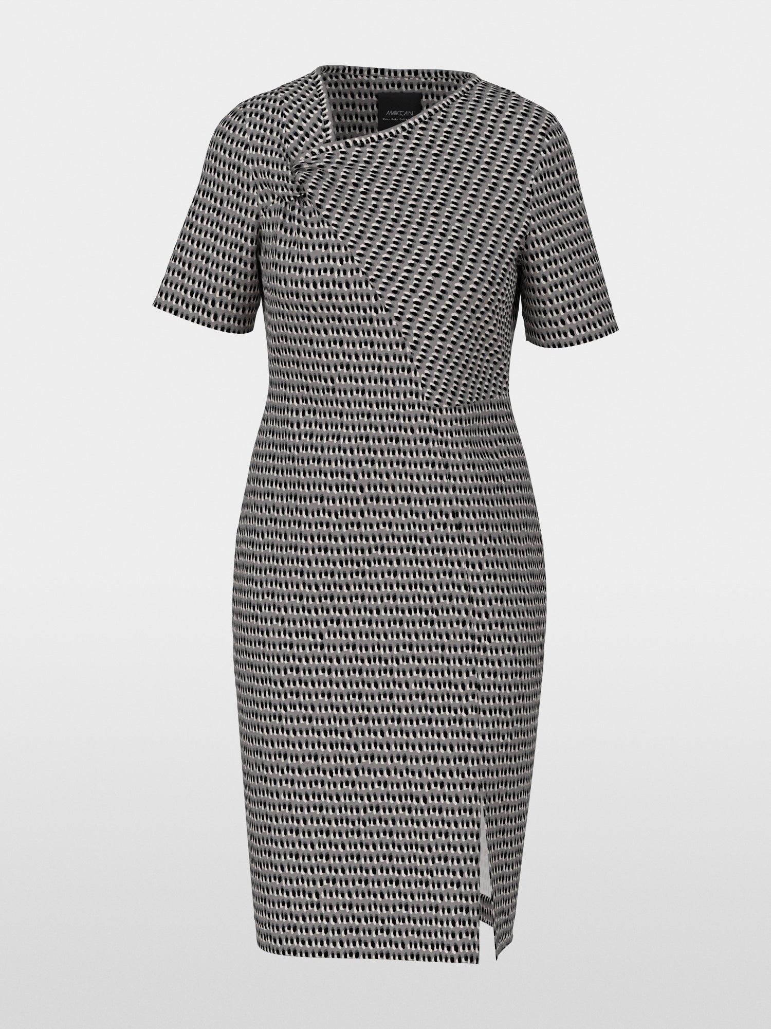 Asymmetrical dress in scuba jersey