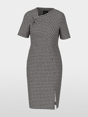 Asymmetrical dress in scuba jersey