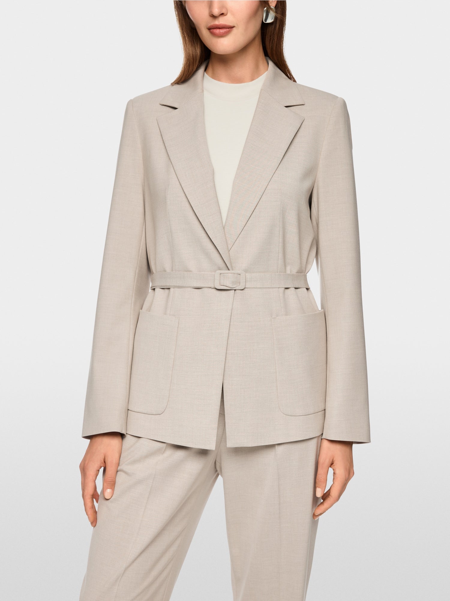 Blazer with tie belt
