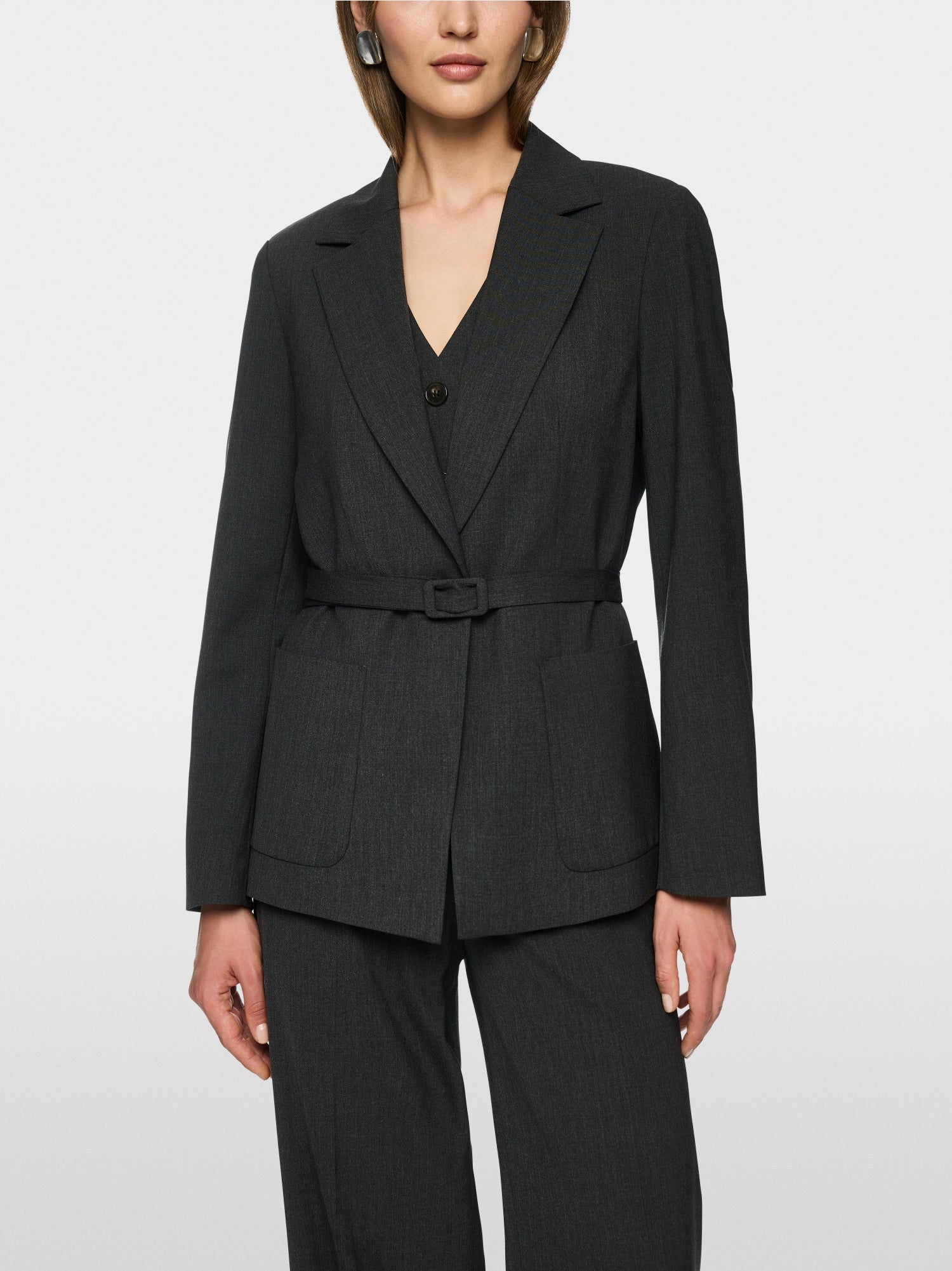 Blazer with tie belt