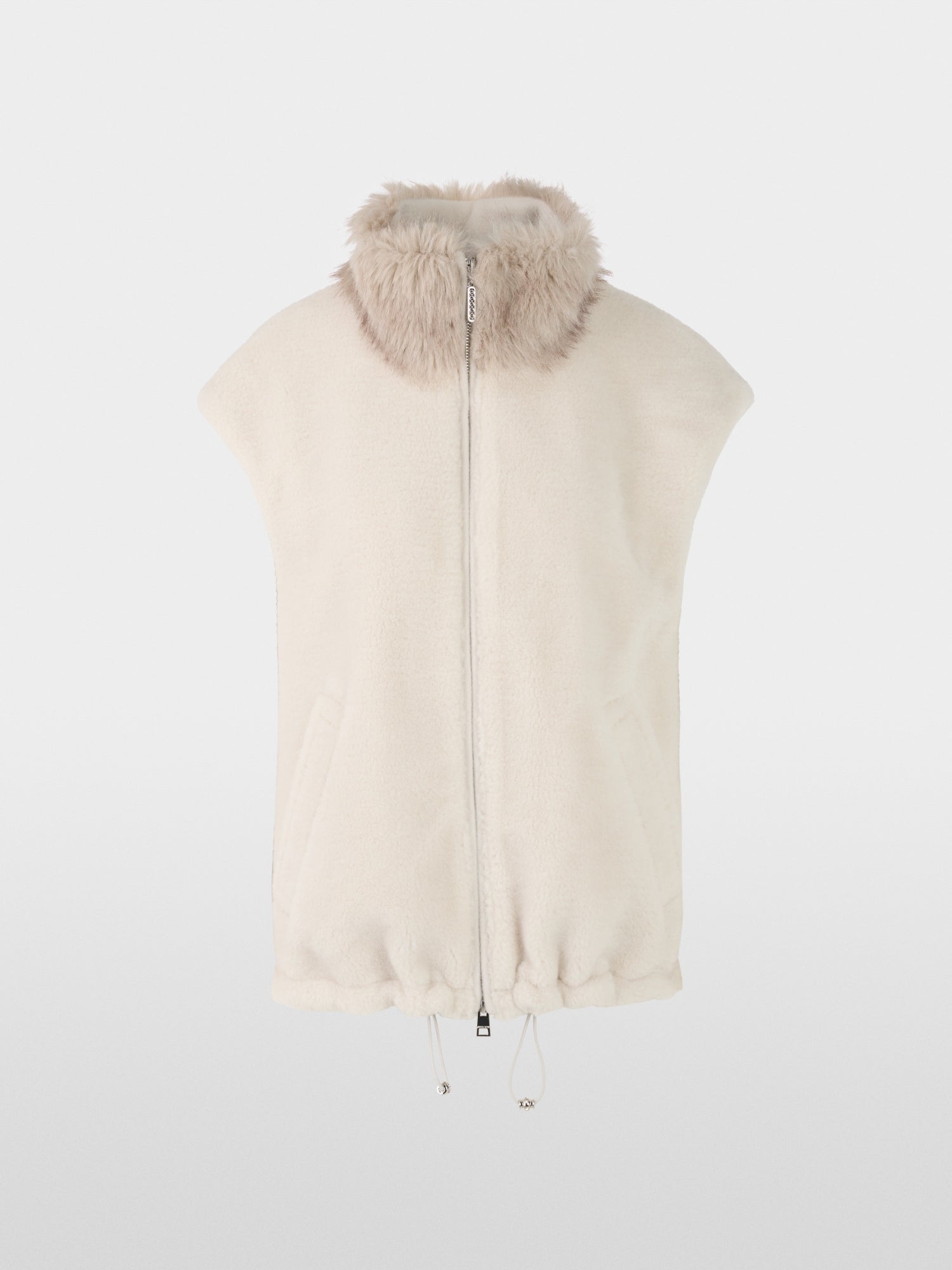 Cosy waistcoat with faux fur collar