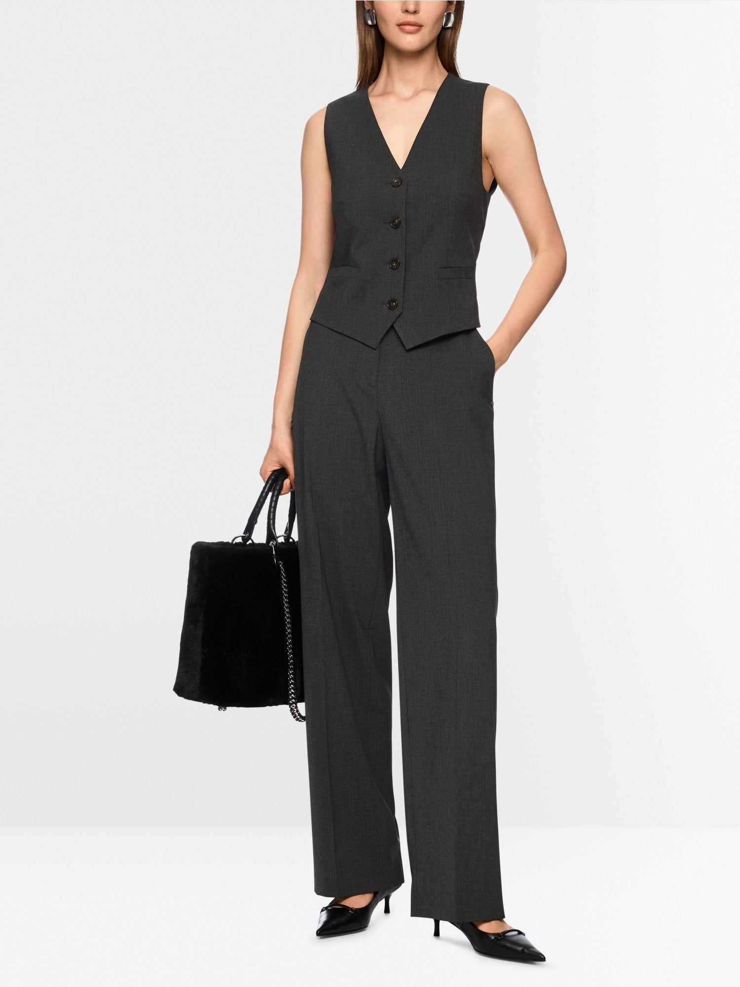 Fitted waistcoat with small belt