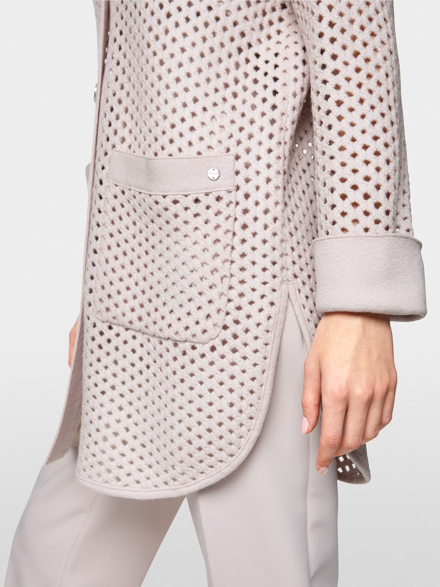 Knitted in Germany mesh-look cardigan