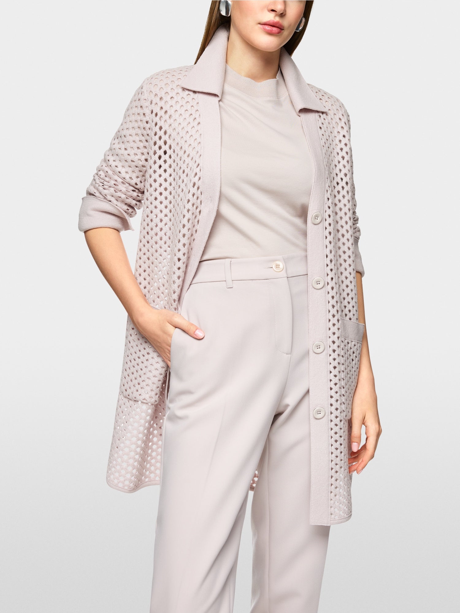 Knitted in Germany mesh-look cardigan